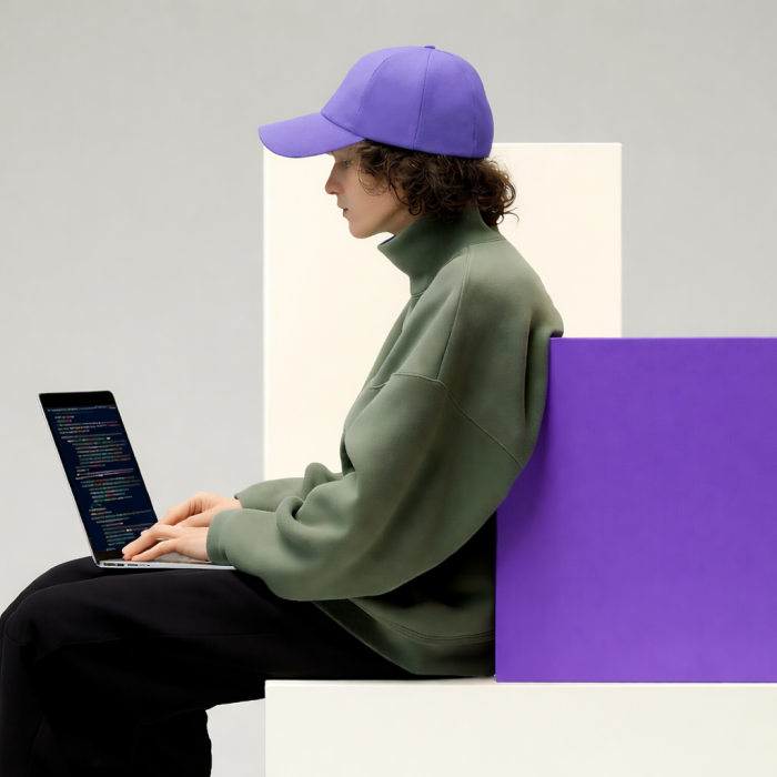 Focused coder in a modern setting
